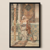 Palace Guard Antonio Fabrés Orientalist Framed Canvas, Framed Painting Person Ornate Robes Elaborate Interior