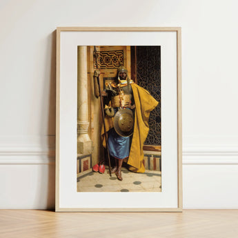 Palace Guard - Ludwig Deutsch Orientalism Art Print / Canvas, 12x18’’ / 31x46cm / Natural Frame / Matboard, Posters Prints & Visual