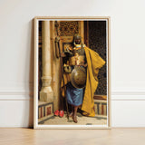 Palace Guard - Ludwig Deutsch Orientalism Art Print / Canvas Framed Artwork Historical Warrior Ornate Golden Armor Yellow, Deutsch’s Prints