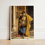 Palace Guard - Ludwig Deutsch Orientalism Art Print / Canvas Framed Poster Historical Warrior Ornate Golden Armor Yellow, Deutsch’s Prints