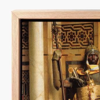 Palace Guard - Ludwig Deutsch Orientalism Art Print / Canvas Framed Reproduction Classical Painting Armored Warrior Ornate Golden,