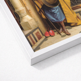 Palace Guard - Ludwig Deutsch Orientalism Art Print / Canvas White Framed Classical Painting Figure Blue, Deutsch’s Prints