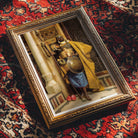 Palace Guard Ludwig Deutsch Orientalism Art Print, Framed Classical Painting Medieval Figure Yellow Blue Robes