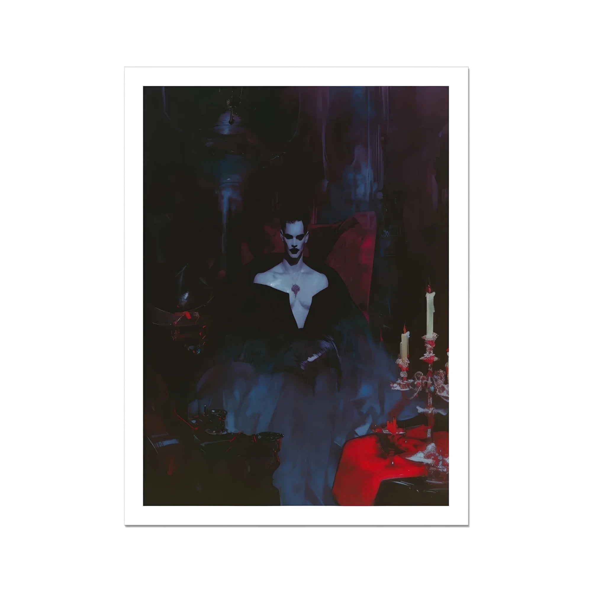 Orpheus - Gay Vampire Art Print, Ghostly Figure Dark Moody White Collar Ruff