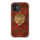 Panel in Buhl - Matthew Digby Wyatt Iphone Case, 12 / Matte, Ornate Phone Case Golden Grotesque Face Red Green