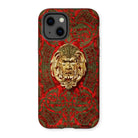 Panel in Buhl - Matthew Digby Wyatt Iphone Case, 13 / Matte, Ornate Smartphone Case Golden Grotesque Face Red Green
