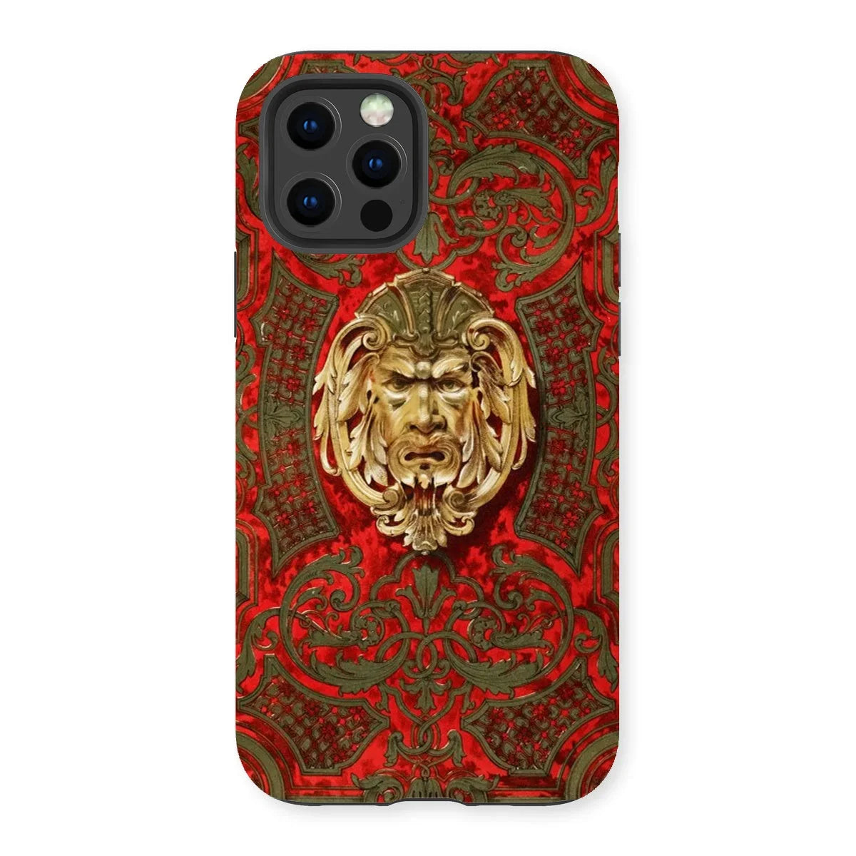 Panel in Buhl - Matthew Digby Wyatt Iphone Case, 13 Pro / Matte, Ornate Phone Case Golden Grotesque Face Red Green