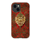 Panel in Buhl - Matthew Digby Wyatt Iphone Case, 14 / Matte, Ornate Phone Case Golden Grotesque Face Red Green