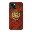 Panel in Buhl - Matthew Digby Wyatt Iphone Case, 14 Plus / Matte, Ornate Phone Case Golden Grotesque Face Red Green