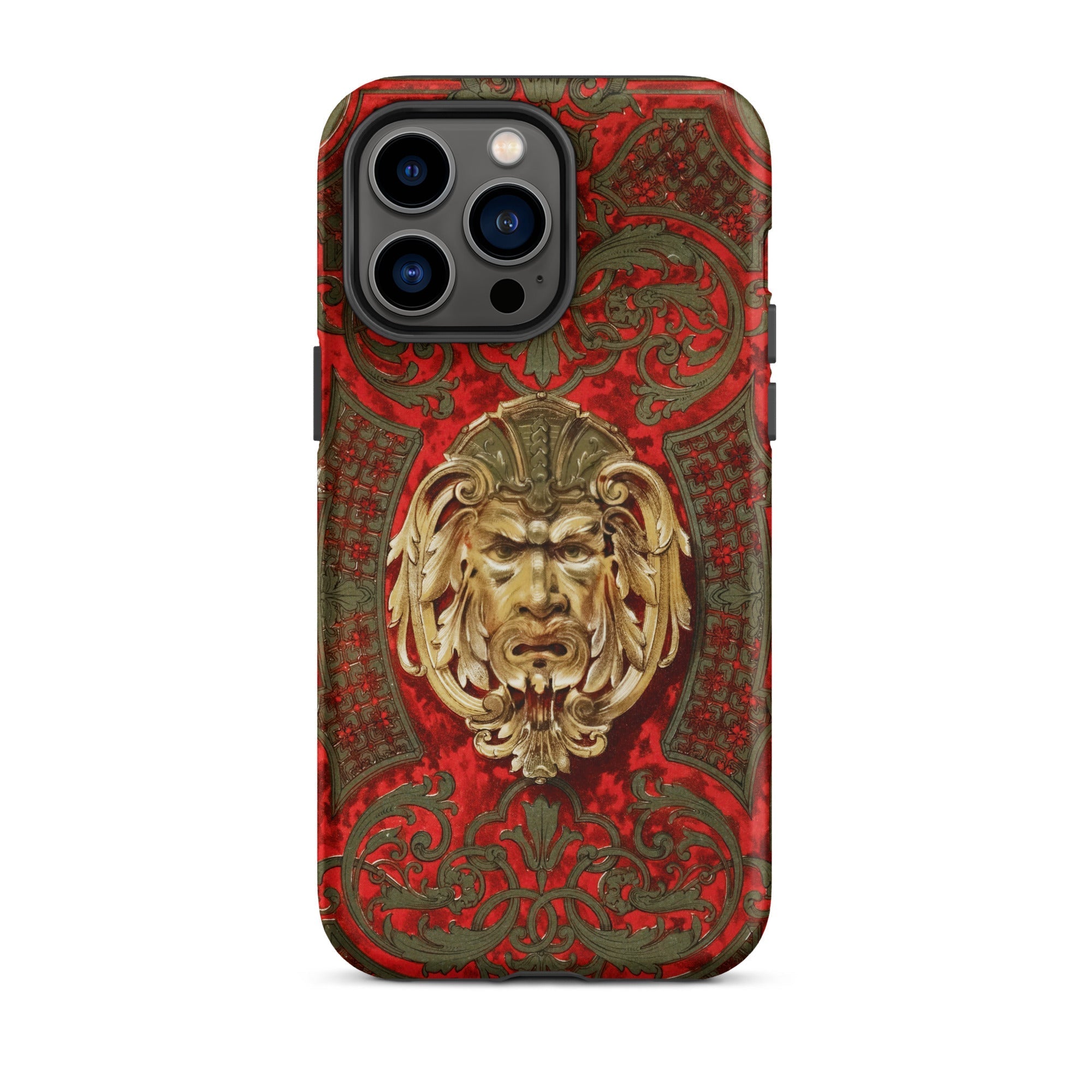 Panel in Buhl Matthew Digby Wyatt Iphone Case, 14 Pro Max / Matte, Ornate Red Gold Phone Case