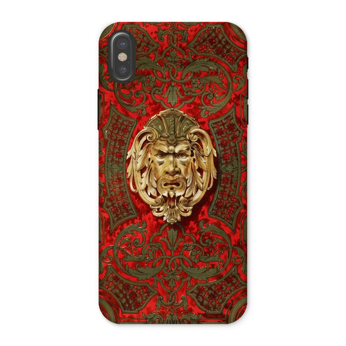 Panel in Buhl Matthew Digby Wyatt Iphone Case, x / Matte, Ornate Phone Case Golden Grotesque Face Surrounded Intricate