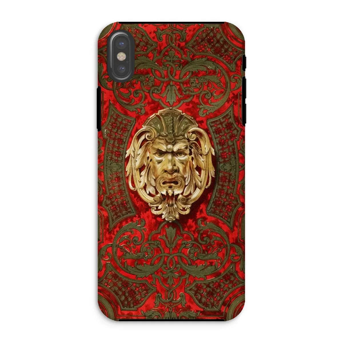 Panel in Buhl - Matthew Digby Wyatt Iphone Case, Xs / Matte, Ornate Phone Case Golden Grotesque Face Surrounded Intricate