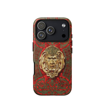 Panel in Buhl - Matthew Digby Wyatt Phone Case Iphone 17 Pro / Matte Red Gold Lion Head Phone Case Intricate Design Matthew Digby Wyatt,