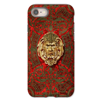 Panel in Buhl - Matthew Digby Wyatt Phone Case Iphone 8 / Matte Ornate Phone Case Golden Lion-like Face Red Green Matthew Digby Wyatt,