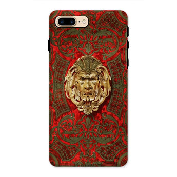 Panel in Buhl - Matthew Digby Wyatt Phone Case Iphone 8 Plus / Matte Ornate Phone Case Golden Grotesque Face Red Green Matthew Digby Wyatt,