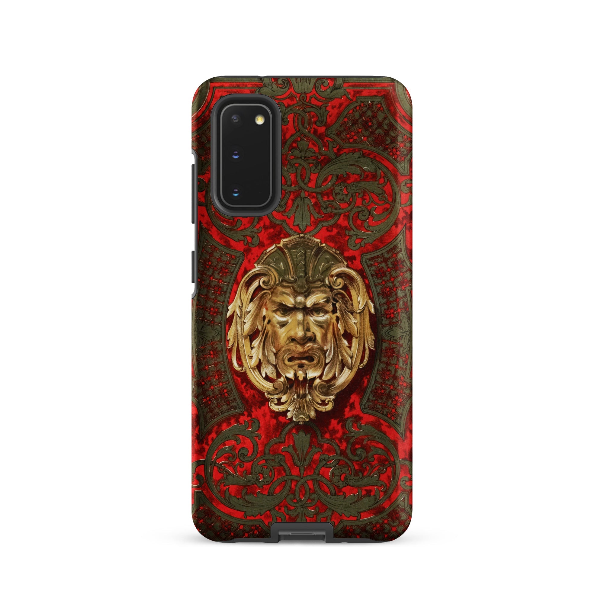 Panel in Buhl - Matthew Digby Wyatt Samsung Case, Galaxy S20 / Matte, Red Gold Ornate Smartphone Case Decorative Metallic Mask