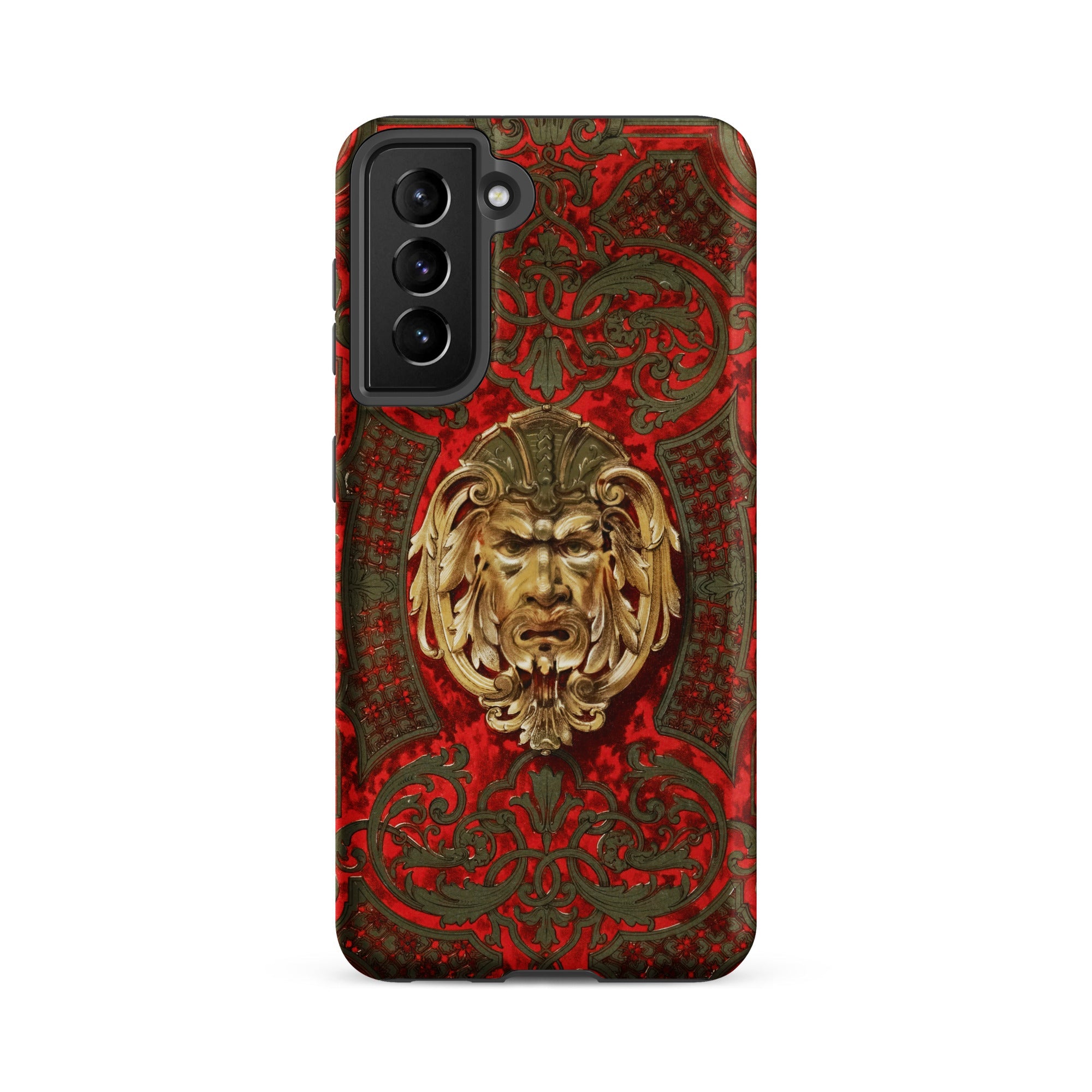 Panel in Buhl - Matthew Digby Wyatt Samsung Case, Galaxy S21 Fe / Matte, Phone Case Red Gold Ornate Pattern Golden Grotesque