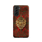 Panel in Buhl - Matthew Digby Wyatt Samsung Case, Galaxy S21 / Matte, Red Gold Ornate Smartphone Case Stylized Face