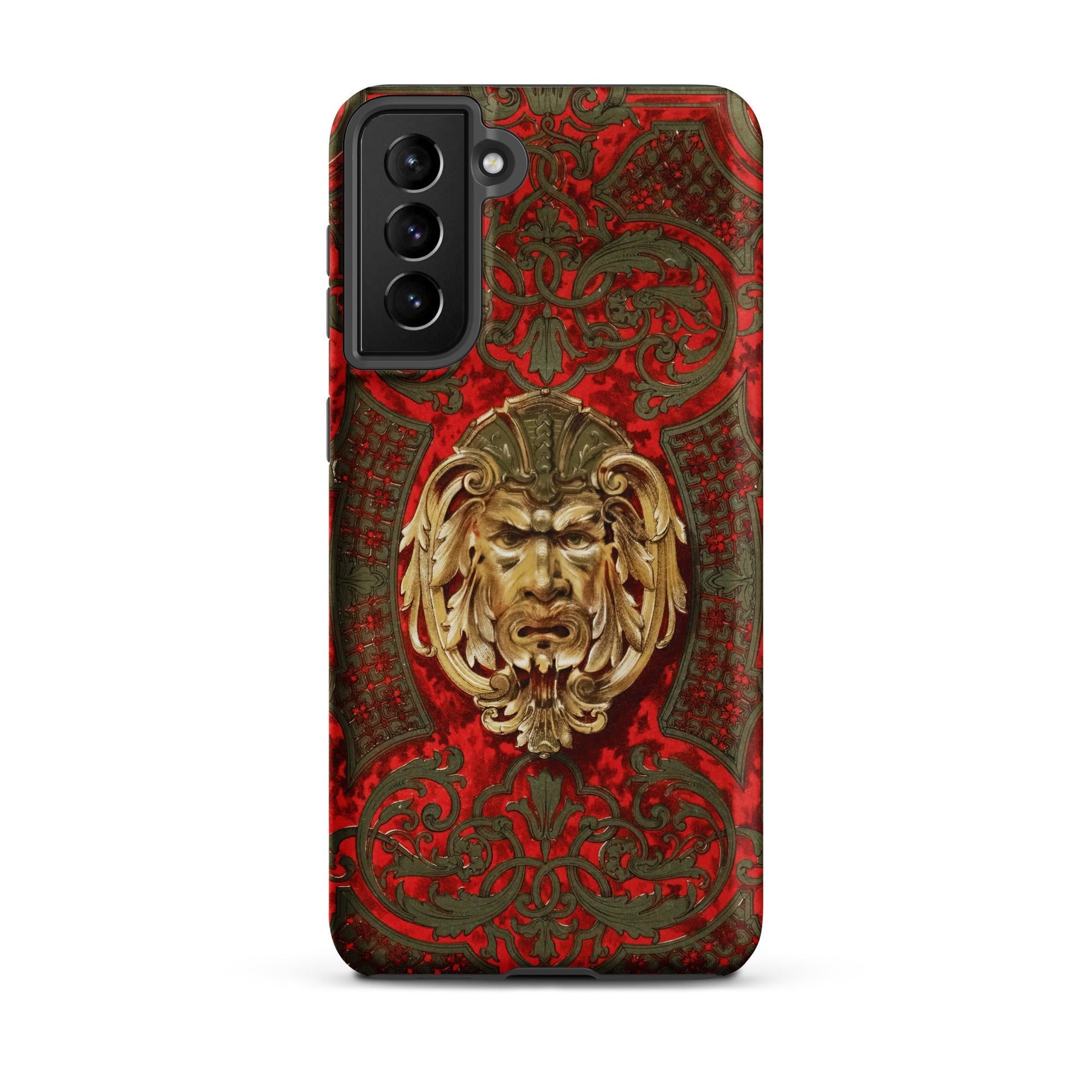 Panel in Buhl - Matthew Digby Wyatt Samsung Case, Galaxy S21 Plus / Matte, Smartphone Case Red Gold Ornate Design Detailed Gold-colored