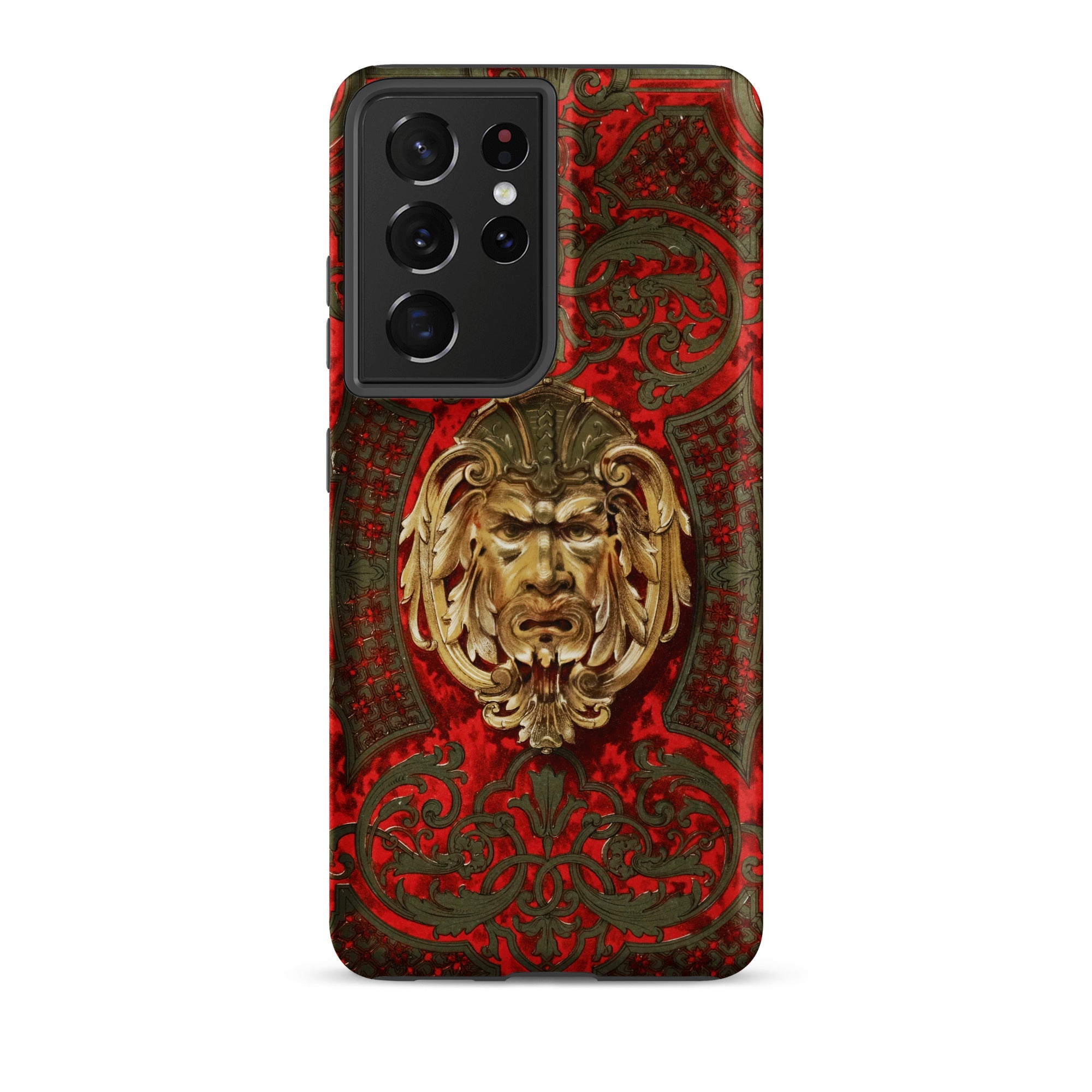 Panel in Buhl - Matthew Digby Wyatt Samsung Case, Galaxy S21 Ultra / Matte, Red Gold Ornate Phone Case Sculpted Face