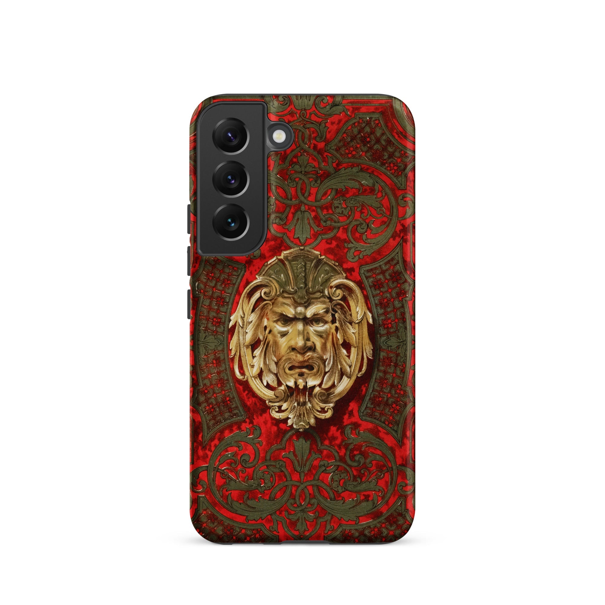 Panel in Buhl - Matthew Digby Wyatt Samsung Case, Galaxy S22 / Matte, Red Gold Ornate Phone Case Sculpted Face Design