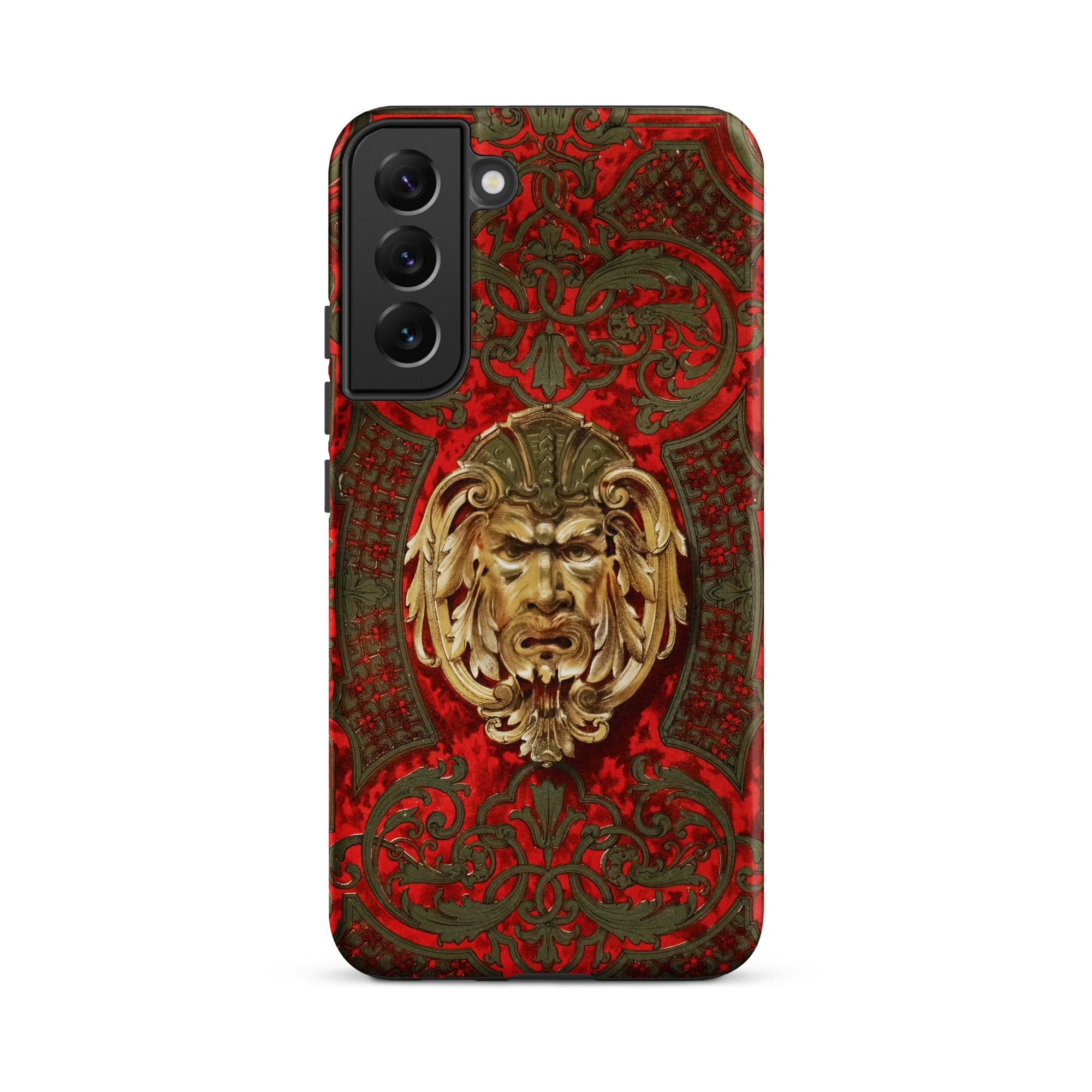 Panel in Buhl - Matthew Digby Wyatt Samsung Case, Galaxy S22 Plus / Matte, Red Gold Phone Case Ornate Distressed Face Emblem