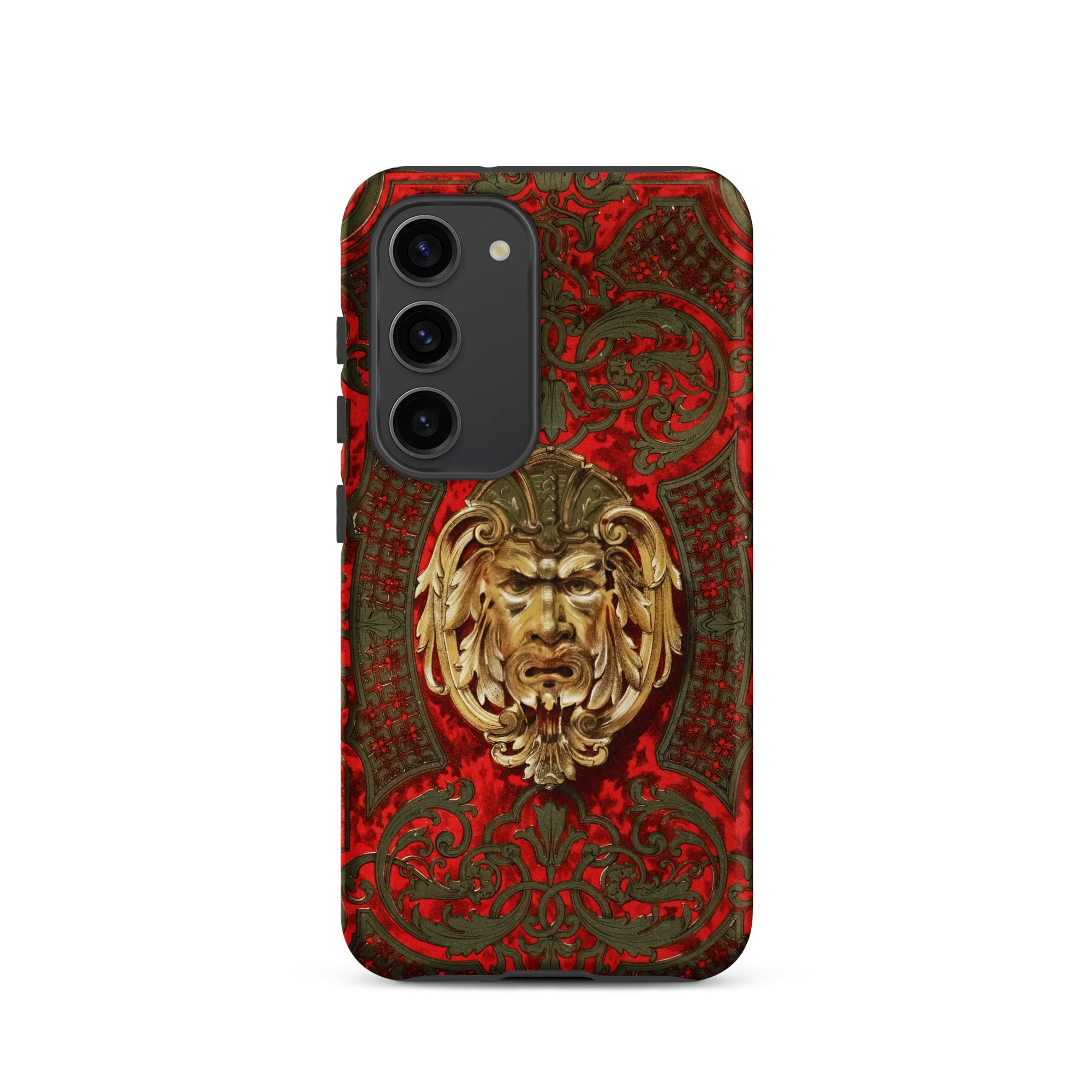 Panel in Buhl - Matthew Digby Wyatt Samsung Case, Galaxy S23 / Matte, Red Gold Ornate Phone Case Distressed Face Design
