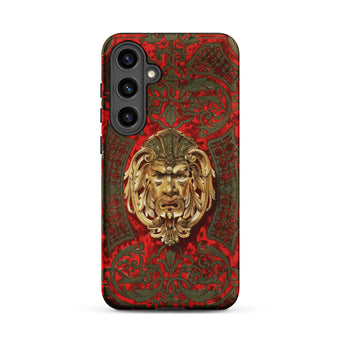 Panel in Buhl - Matthew Digby Wyatt Samsung Case, Galaxy S24 Plus / Matte, Smartphone Red Gold Patterned Case Decorative Ornate Mask