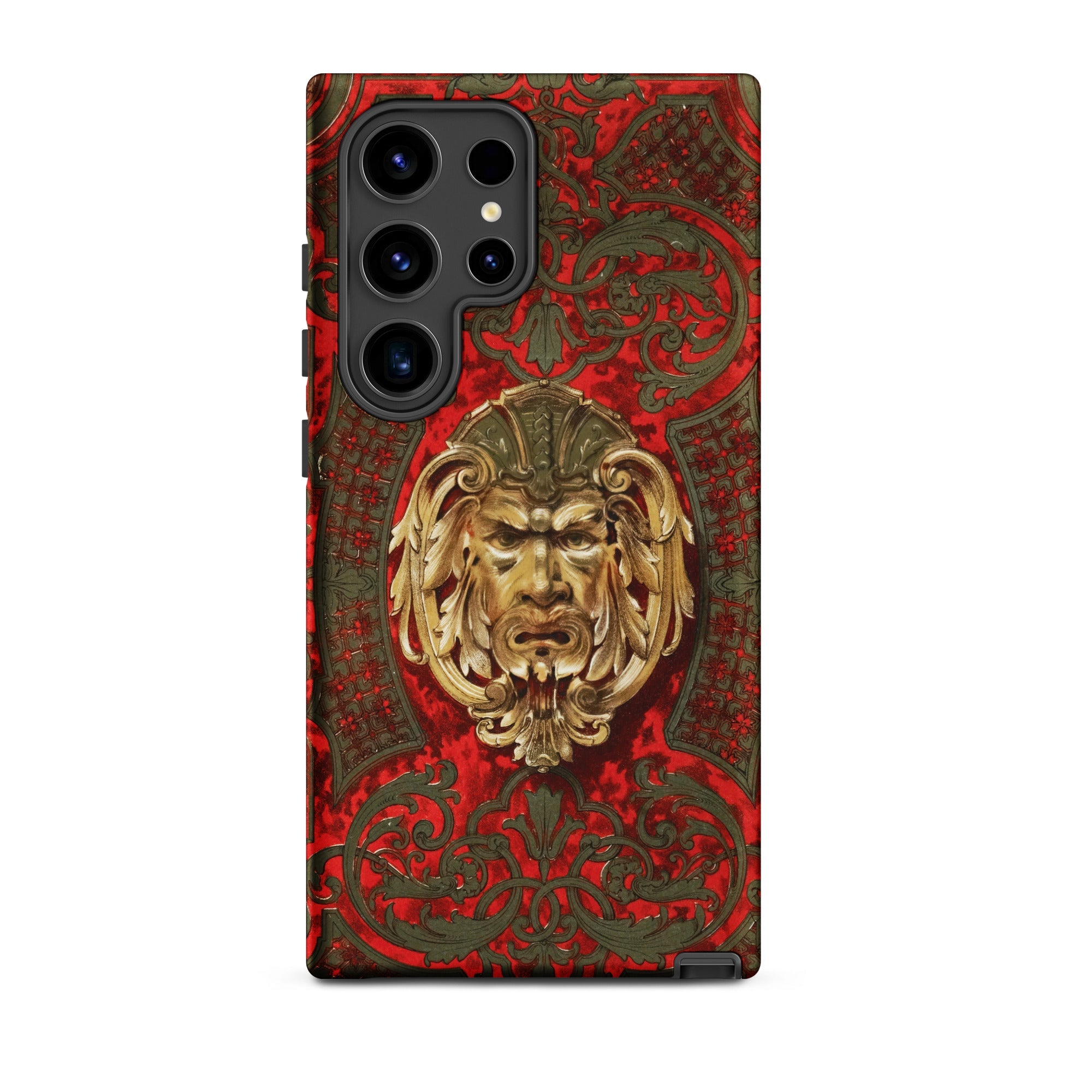 Panel in Buhl - Matthew Digby Wyatt Samsung Case, Galaxy S24 Ultra / Matte, Red Phone Case Golden Demonic Face Design