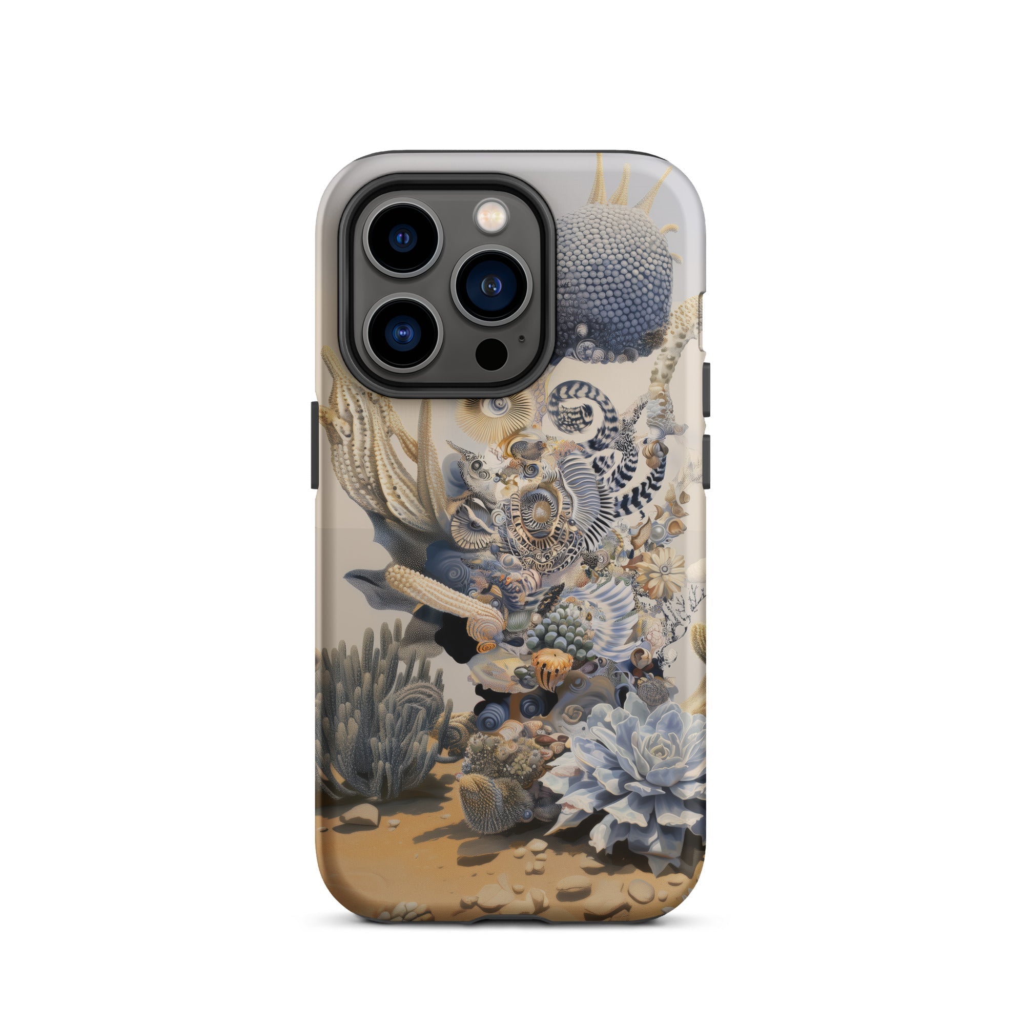 Pantheon Surreal Cactus God Art Iphone Case, 14 Pro / Matte, Coral Reef Patterned Phone Case