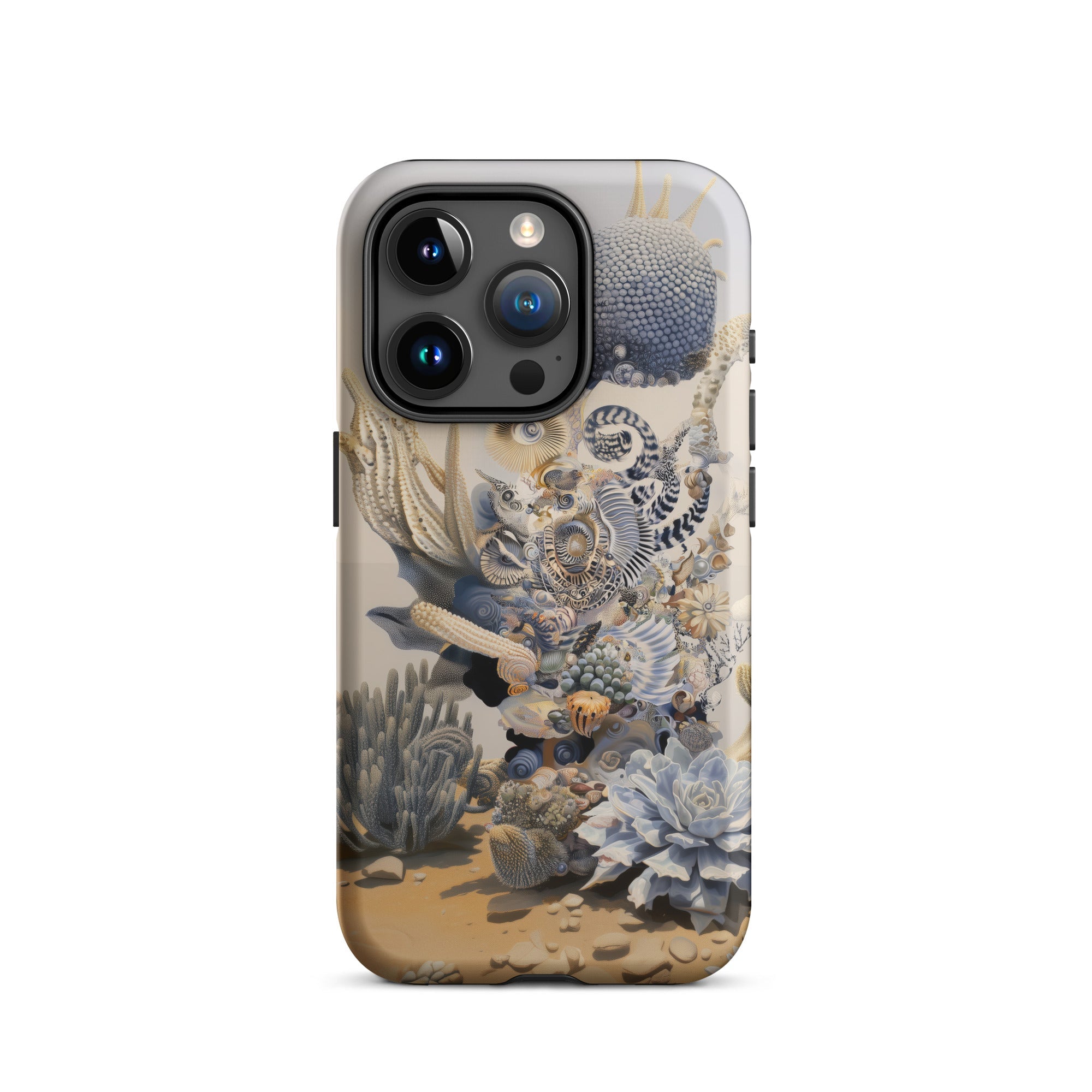 Pantheon Surreal Cactus God Art Iphone Case, 15 Pro / Matte, Coral Reef Patterned Phone Case