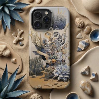 Pantheon - Surreal Cactus God Art Phone Case Detailed Illustrated Phone Case Vibrant Underwater Scene Seashells Surreal Cactus God, God