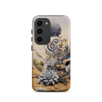 Pantheon - Surreal Cactus God Art Phone Case Samsung Galaxy S23 / Matte Phone Case Surreal Desert Scene Cacti Shells Otherworldly Cactus