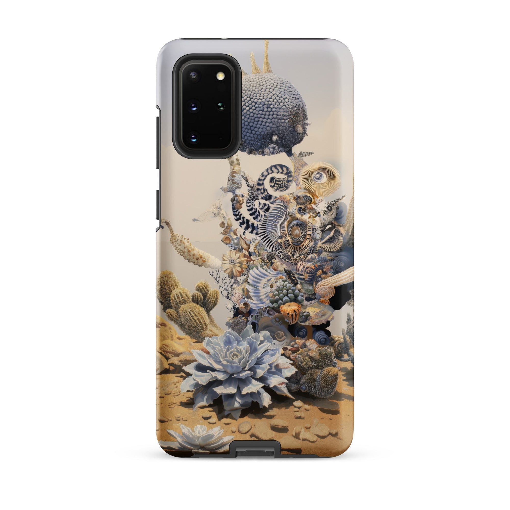 Pantheon Surreal Cactus God Art Samsung Case, Galaxy S20 Plus / Matte, White Smartphone Case Surreal Desert Ocean Life Design
