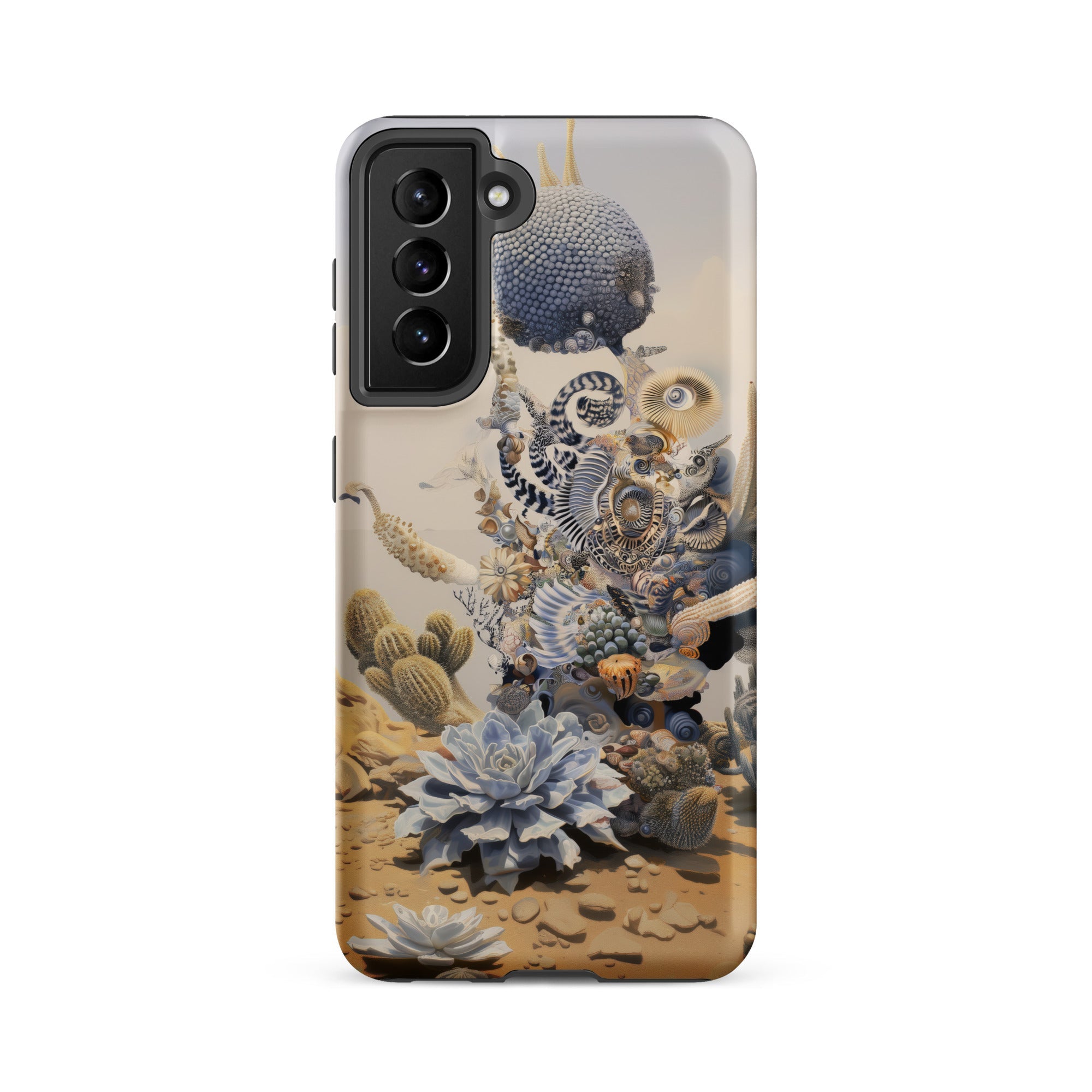 Pantheon Surreal Cactus God Art Samsung Case, Galaxy S21 Fe / Matte, Smartphone Case Artistic Desert Marine Life Fusion Design