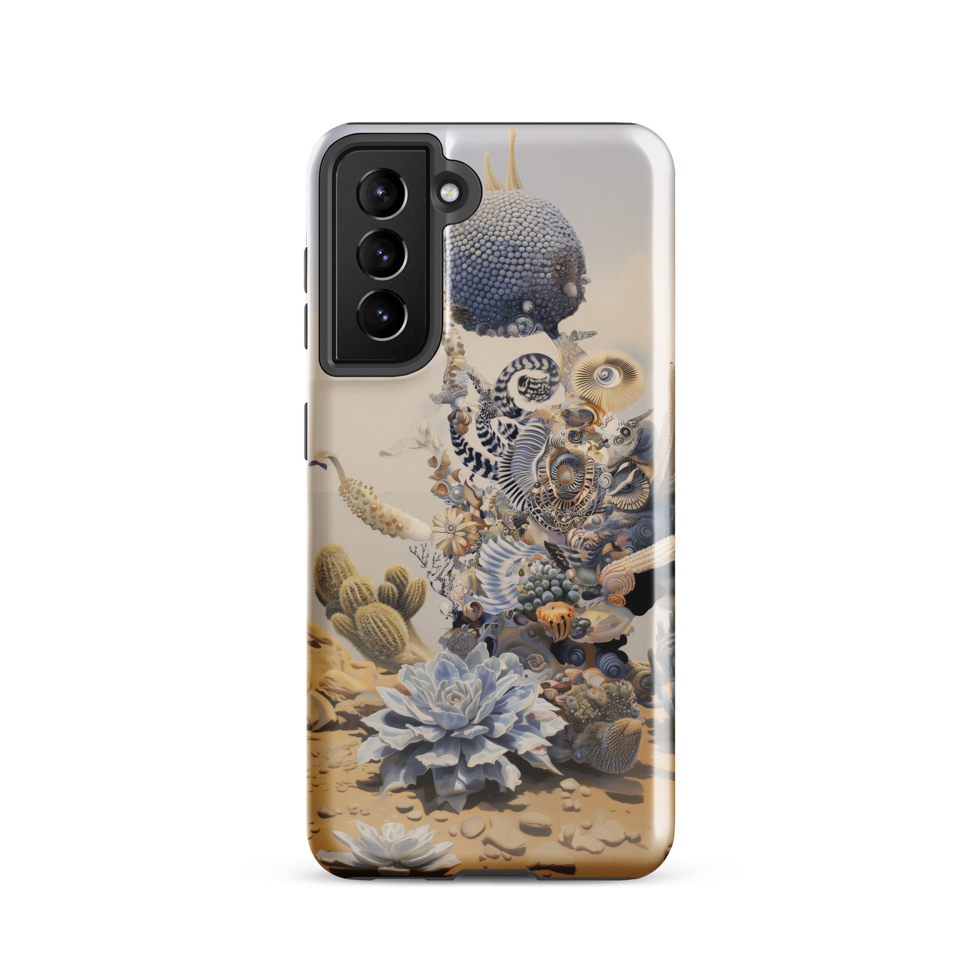 Pantheon Surreal Cactus God Art Samsung Case, Galaxy S21 / Gloss, Smartphone Case Intricate Surreal Desert Landscape Illustration