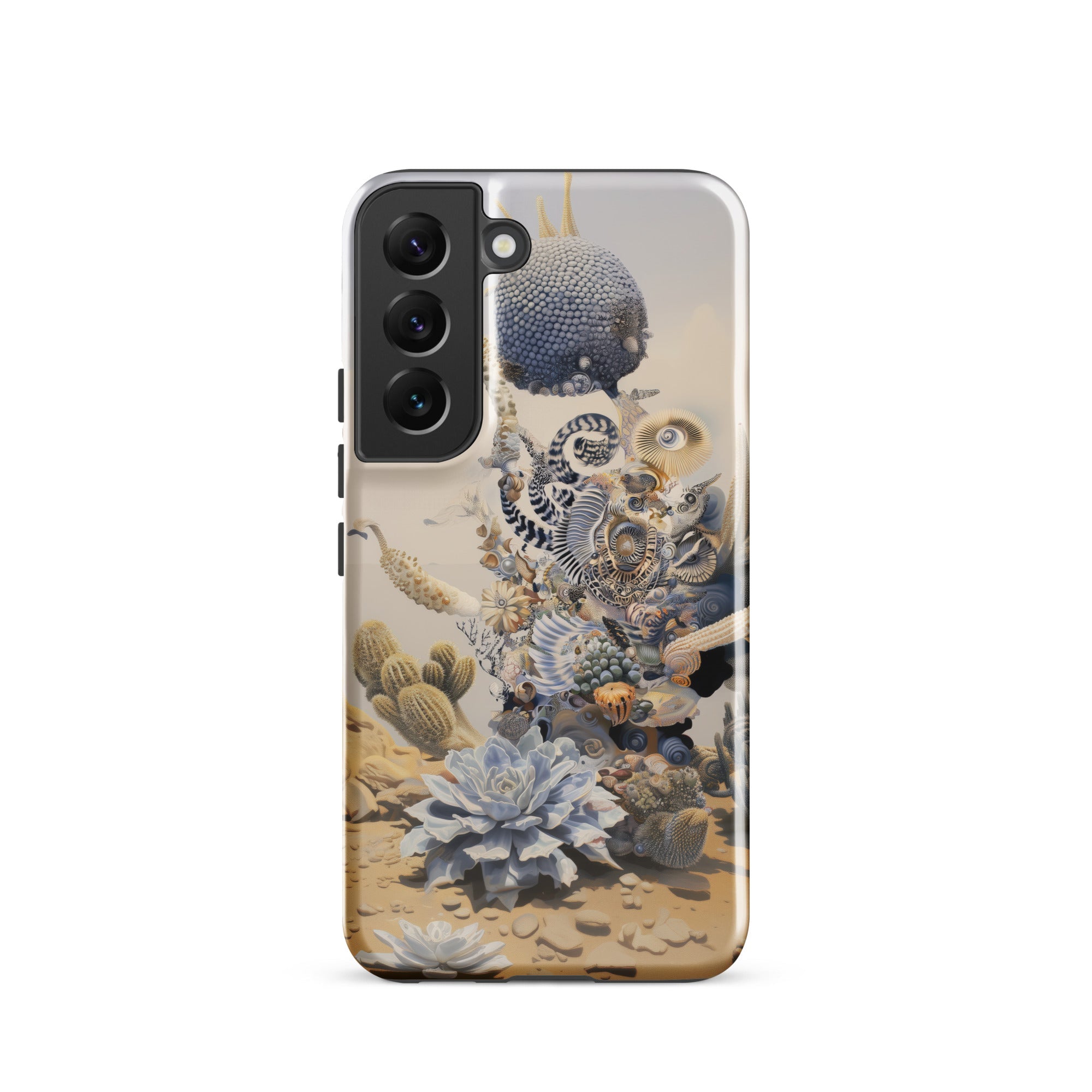 Pantheon Surreal Cactus God Art Samsung Case, Galaxy S22 / Gloss, Smartphone Case Desert Landscape Succulents Cacti Fantastical Intricate