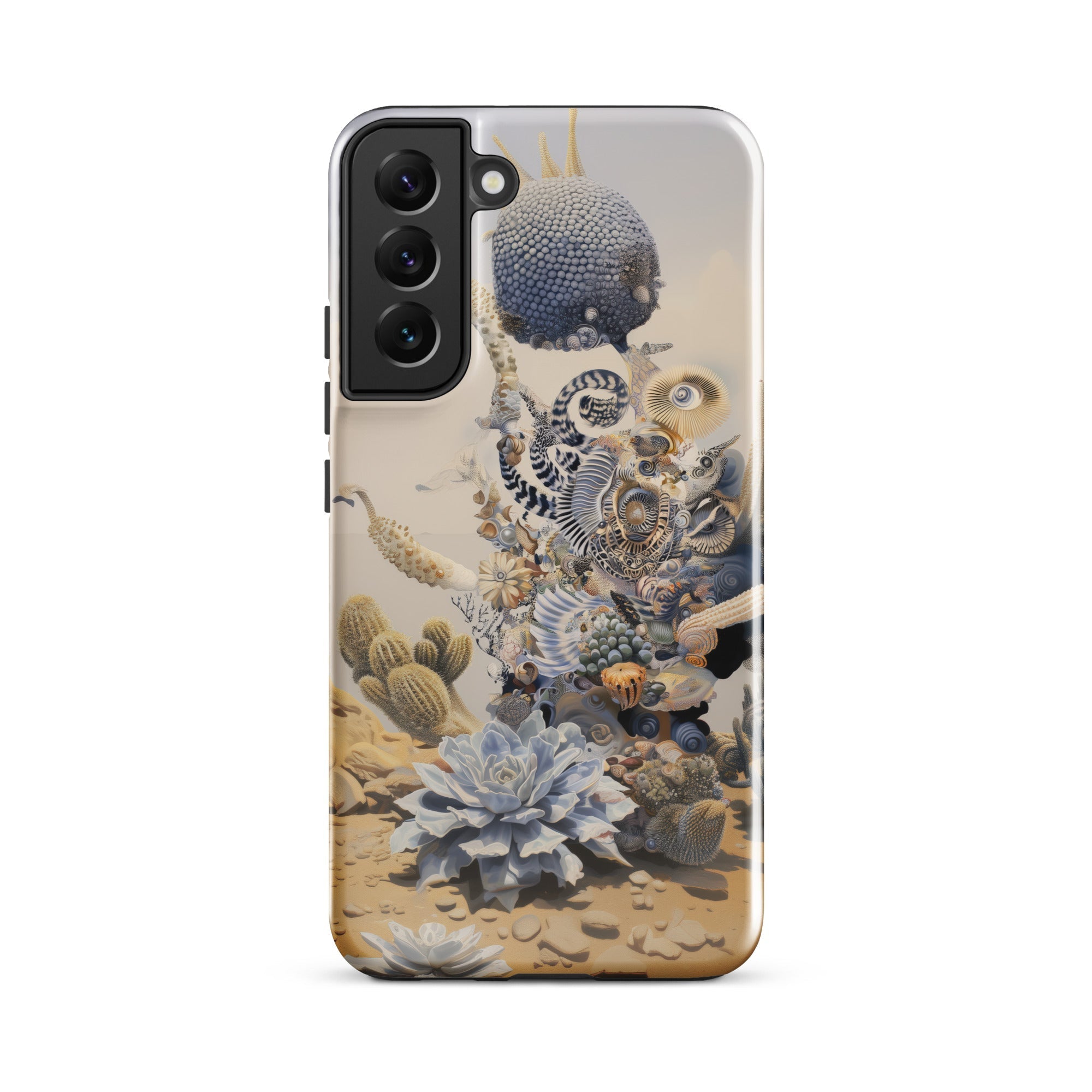 Pantheon Surreal Cactus God Art Samsung Case, Galaxy S22 Plus / Gloss, Phone Case Surreal Desert Landscape Collage Natural Elements