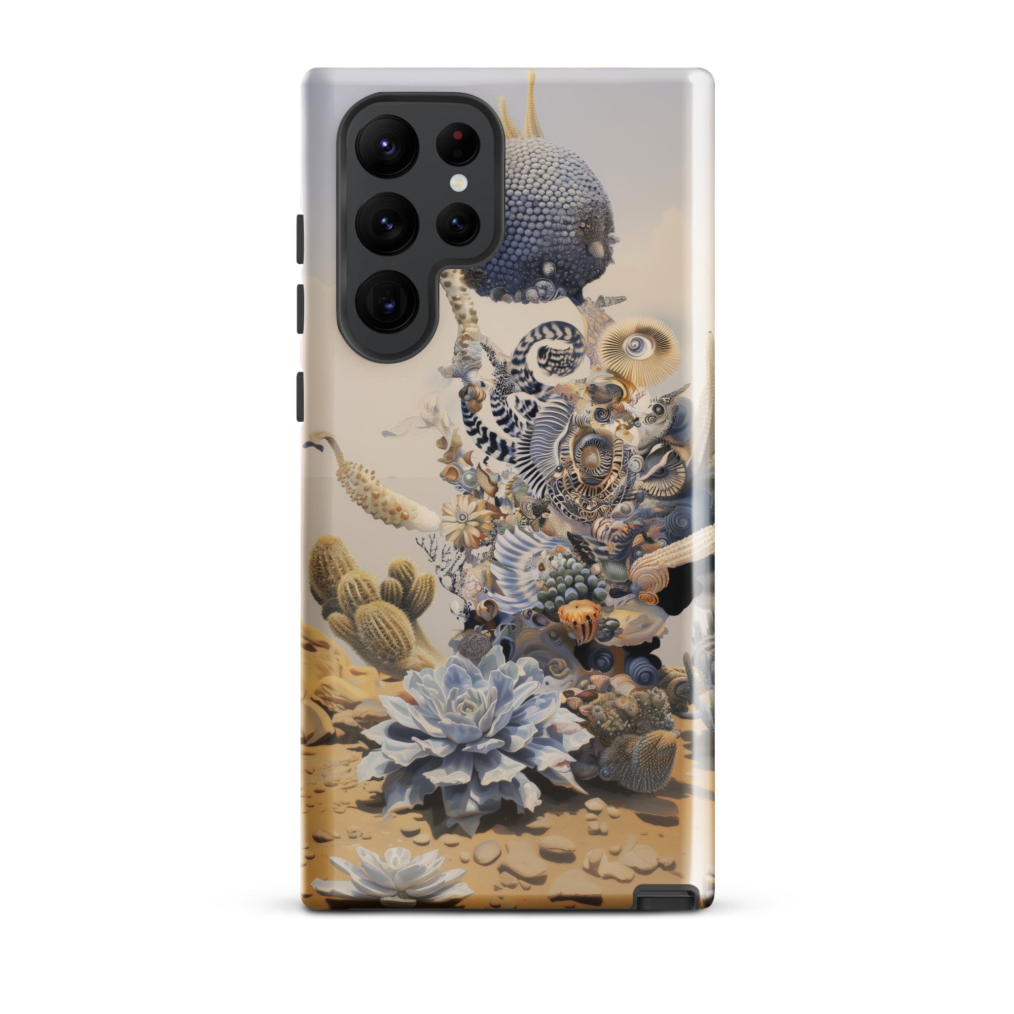 Pantheon Surreal Cactus God Art Samsung Case, Galaxy S22 Ultra / Gloss, Smartphone Case Surreal Desert Landscape Detailed Collage Natural