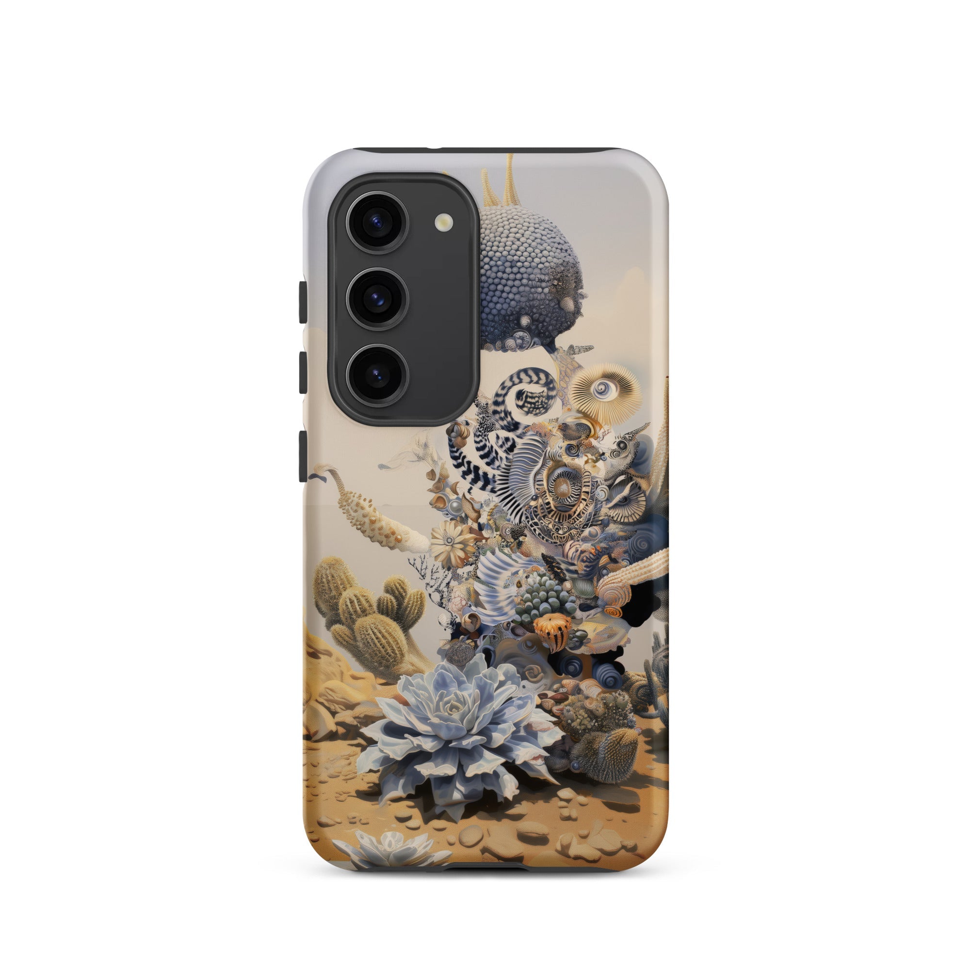 Pantheon Surreal Cactus God Art Samsung Case, Galaxy S23 / Matte, Smartphone Case Surreal Desert Landscape Cacti Abstract Organic