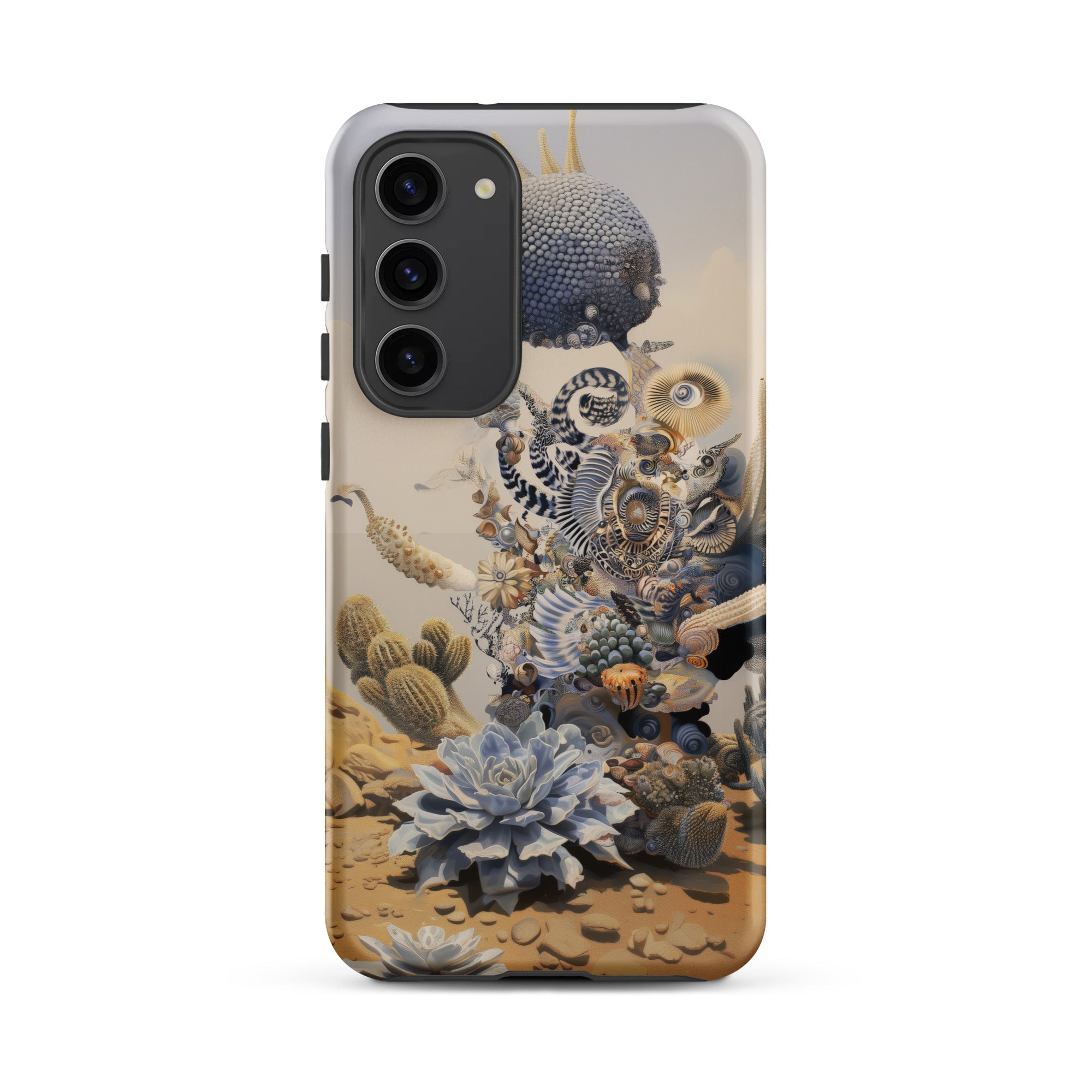 Pantheon Surreal Cactus God Art Samsung Case, Galaxy S23 Plus / Matte, Phone Case Surreal Desert Scene Cacti Succulents Abstract