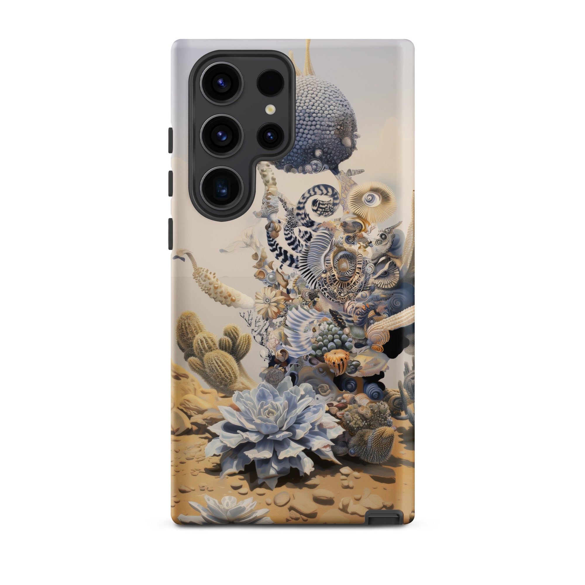 Pantheon Surreal Cactus God Art Samsung Case, Galaxy S23 Ultra / Matte, Smartphone Case Intricate Surreal Desert Landscape Design