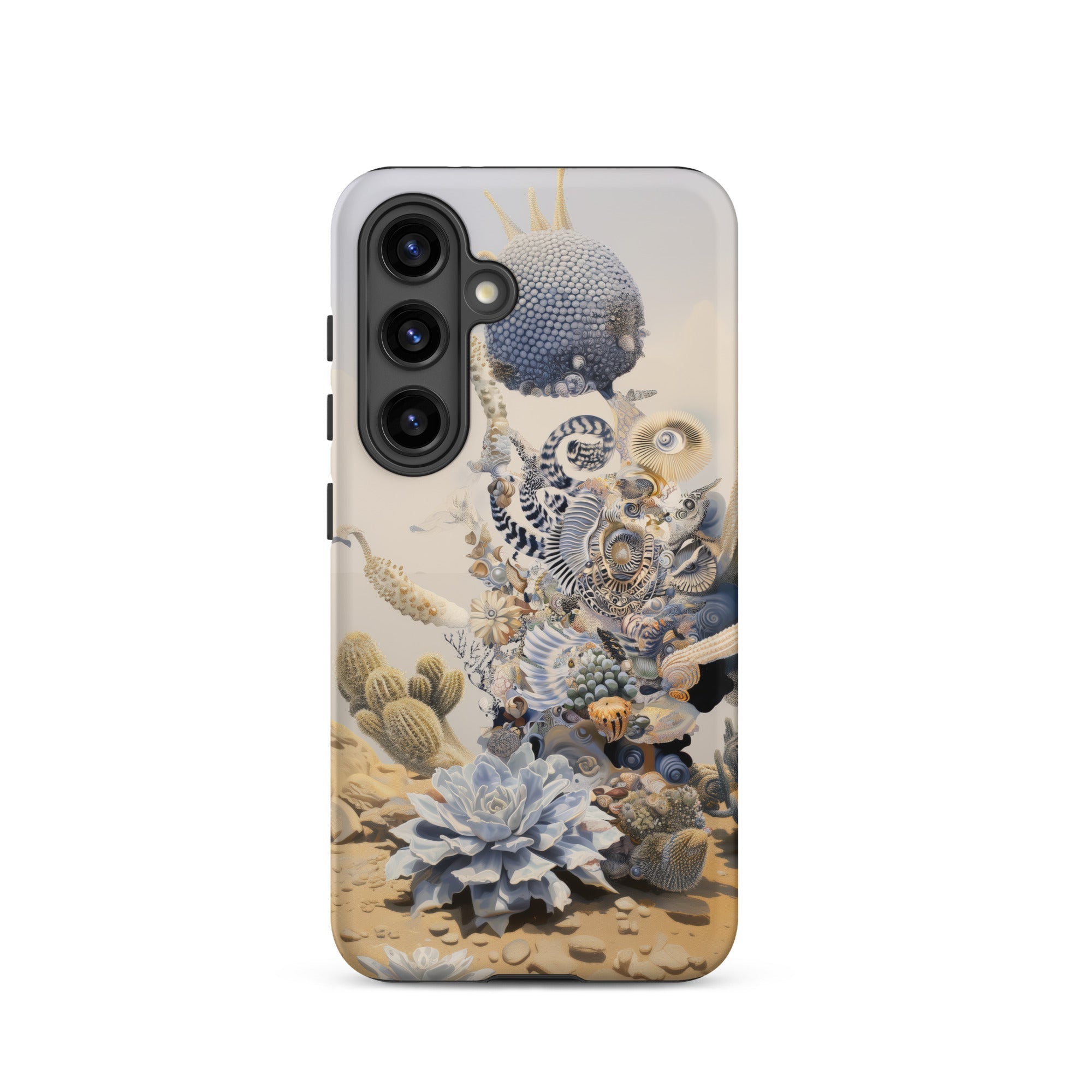 Pantheon Surreal Cactus God Art Samsung Case, Galaxy S24 / Matte, Smartphone Case Intricate Surreal Desert Marine Life Inspired Design