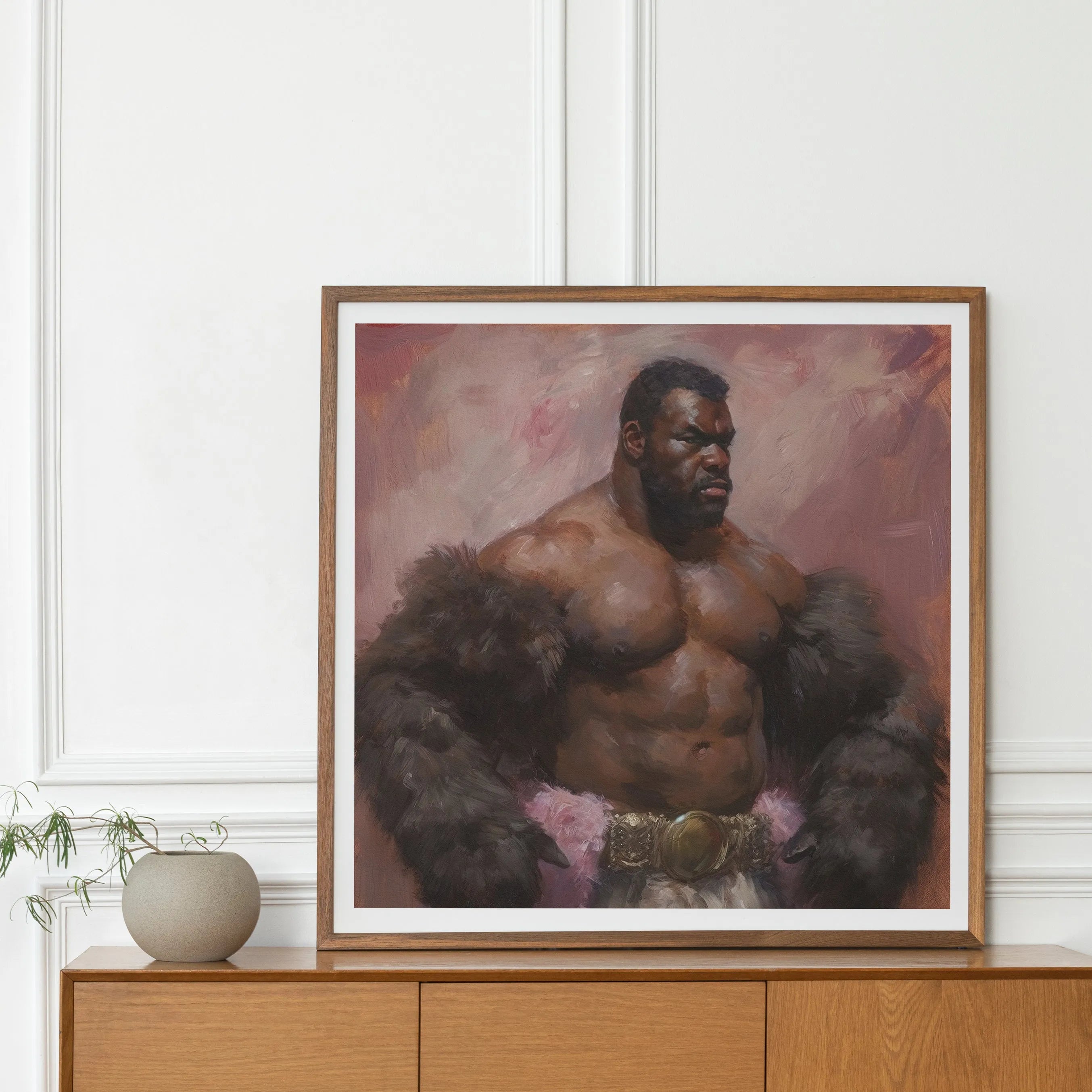 Papa Bear - Afroamerican Gaybear Muscle Daddy Art Print - Posters Prints & Visual Artwork - Aesthetic Art