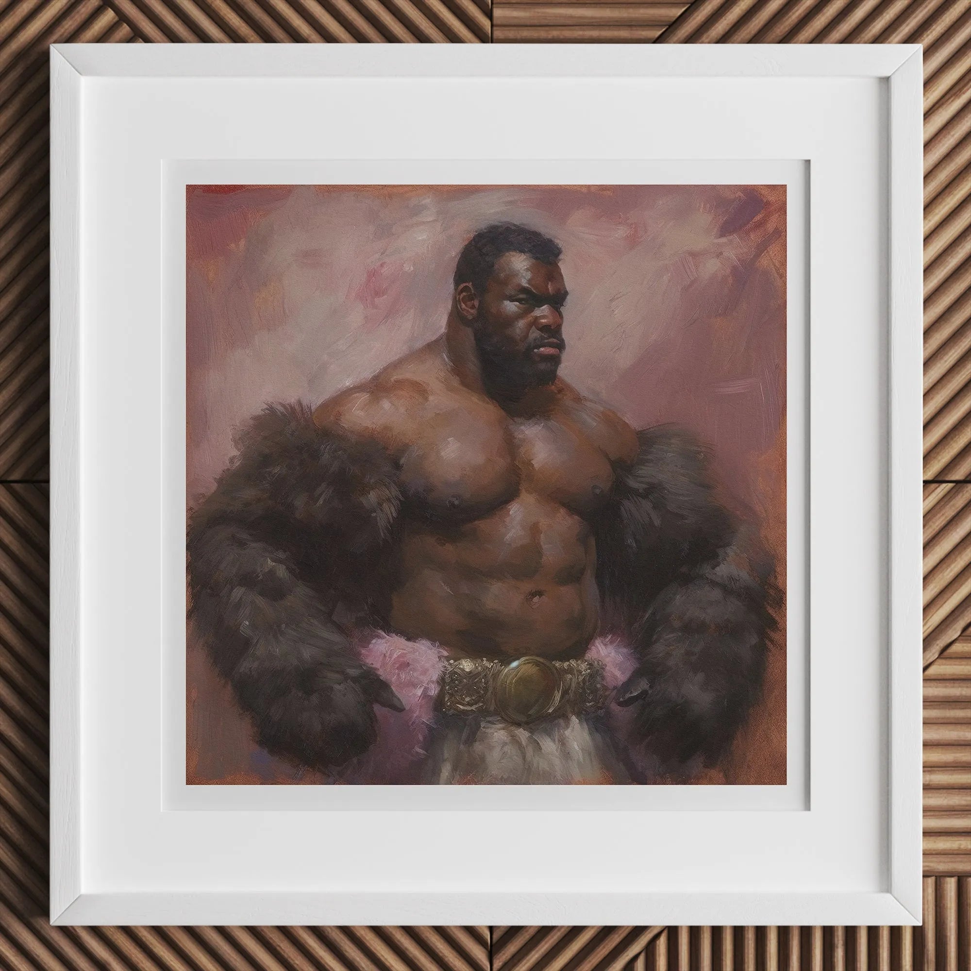 Papa Bear - Afroamerican Gaybear Muscle Daddy Art Print - Posters Prints & Visual Artwork - Aesthetic Art