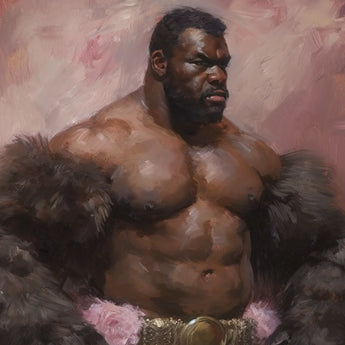 Papa Bear - Afroamerican Gaybear Muscle Daddy Art Print - Posters Prints & Visual Artwork - Aesthetic Art