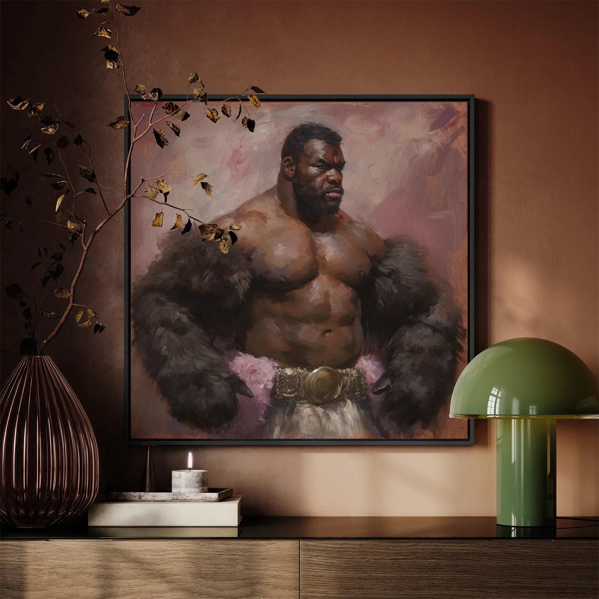 Papa Bear - Gay Muscle Daddy Art Framed Canvas