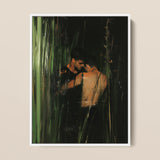 Paradise - Gay Indian Lovers Tryst Art Print / Canvas, Gay Indian Lovers, Indian Lovers Tryst, Moonlit Reeds Seal
