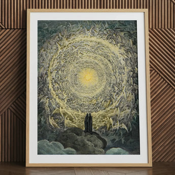 Paradiso Canto 31 - Gustave Dore Art Print, 24x32’’ / 61x81cm / Natural Frame / 2’’ Matboard, Framed Print Celestial Vortex Angels Central