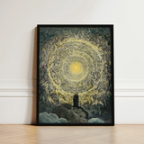 Paradiso Canto 31 - Gustave Dore Art Print / Canvas Black-framed Vortex Angels Demons Central Golden, Concentric Radiance Prints